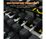 A Set Of Hexagonal Rubber-coated Dumbbells - Non-slip Grips